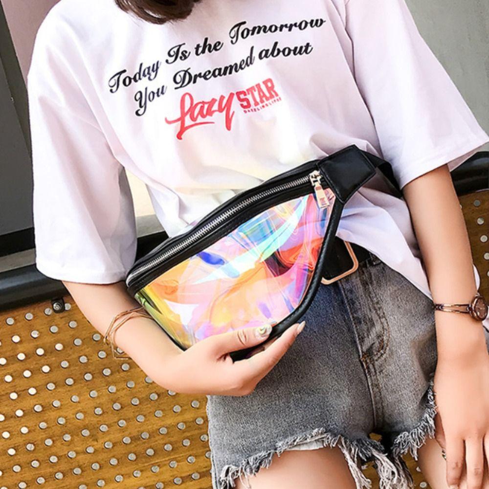 Waist Packs Transparent Waist Bag Laser Fanny Pack Woman Waist Packss Men Bag Shoulder Backpack