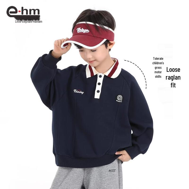 Boy's Casual Polo Sweatshirt