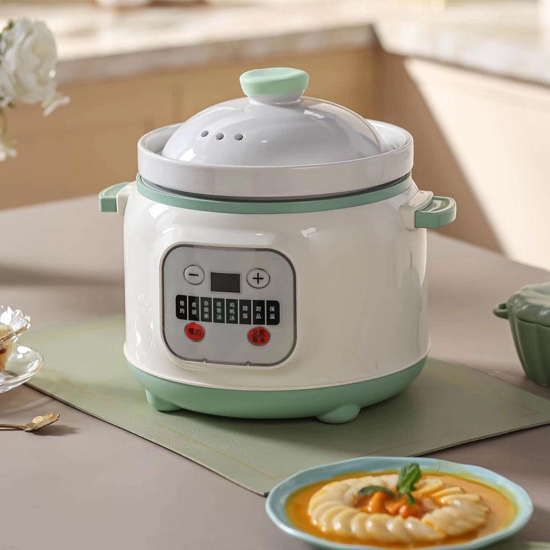 Multifunktionaler elektrischer Kochtopf für Brei & Suppe - Mini Keramik mit Timer & Terminfunktion