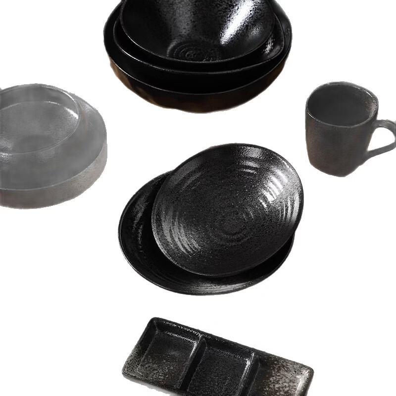 Japanese Style Underglaze Ceramic 3-Compartment Plate