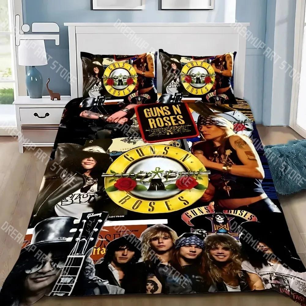 Fashion Band G-Guns N R-Roses Bedding Set Single Twin Full Queen King Size Bed Set Kids Bedroom Duvetcover Sets Bed Sheet Set