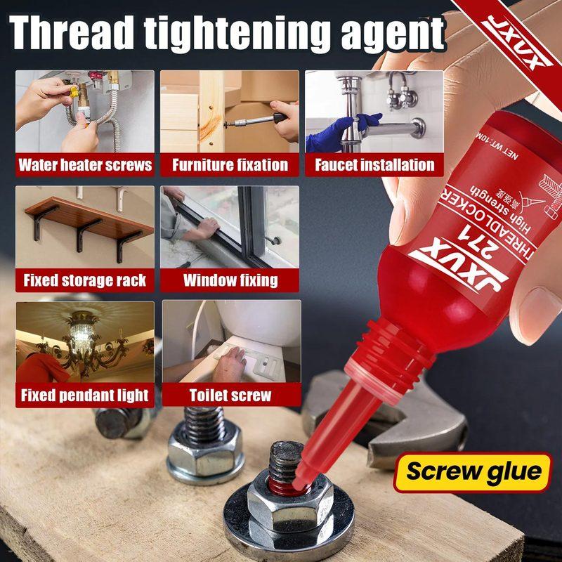 271 Threadlocker High Strength temperature  Strength Gel Screw Adhesive Lock Tight Seal Fasteners Anaerobic Curing Metal Glue,Rustproof  Removable