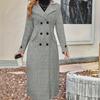 European and American Fashion Double-breasted Women's Warm Coat for Autumn and Winter