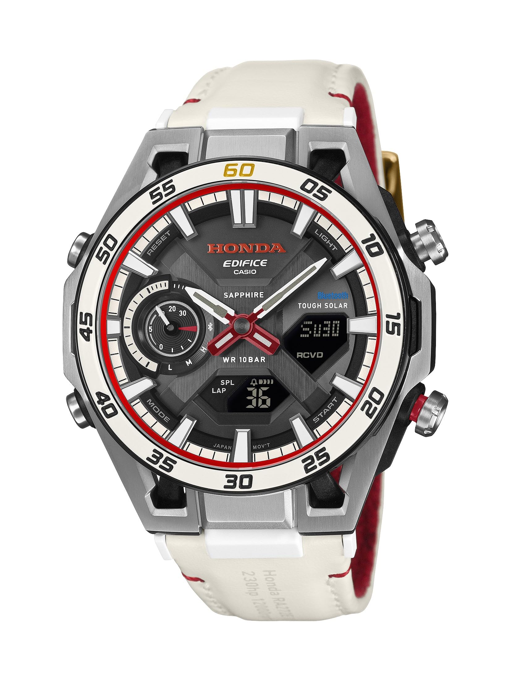 

Годинник Edifice Honda F1 Перша Перемога 60-та Річниця Спільна Модель Міцне Сапфірове Скло Білий Годинник [Casio] - - Bluetooth, Сонячна енергія, - білий