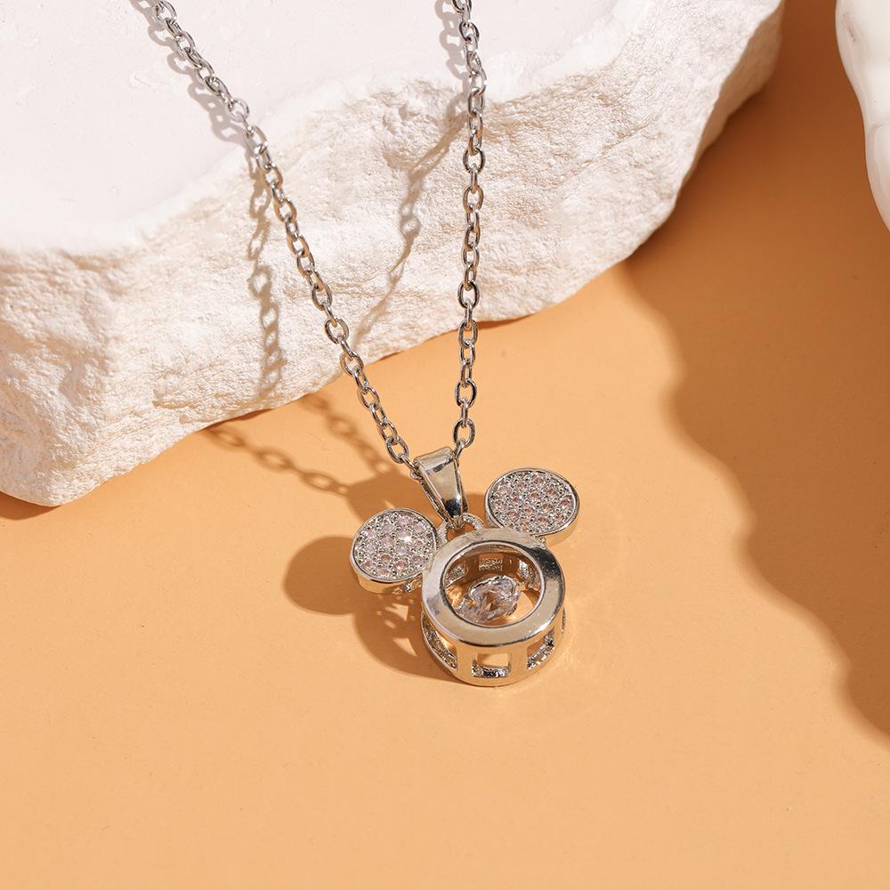 Women's Silver Titanium Steel Necklace with Micro-Inlaid Zircon - Elegant, Durable Clavicle Chain Jewelry