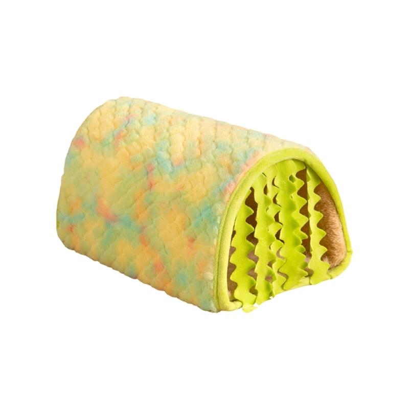 

Double Tunnel Hamster House For Dwarf Rabbits Gerbils Winter Shelter Washable Liners Pet Safety Bedding S