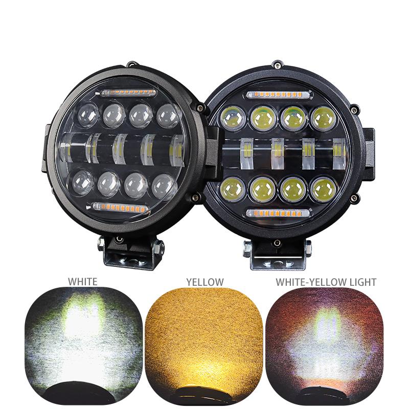 

7-дюймовый 69 Вт круглый светодиодный точечный свет дальнего/ближнего света DRL светодиодный рабочий дальний свет противотуманный фонарь для грузовика джипа внедорожного внедорожника 4WD UTV ATV 2pcs