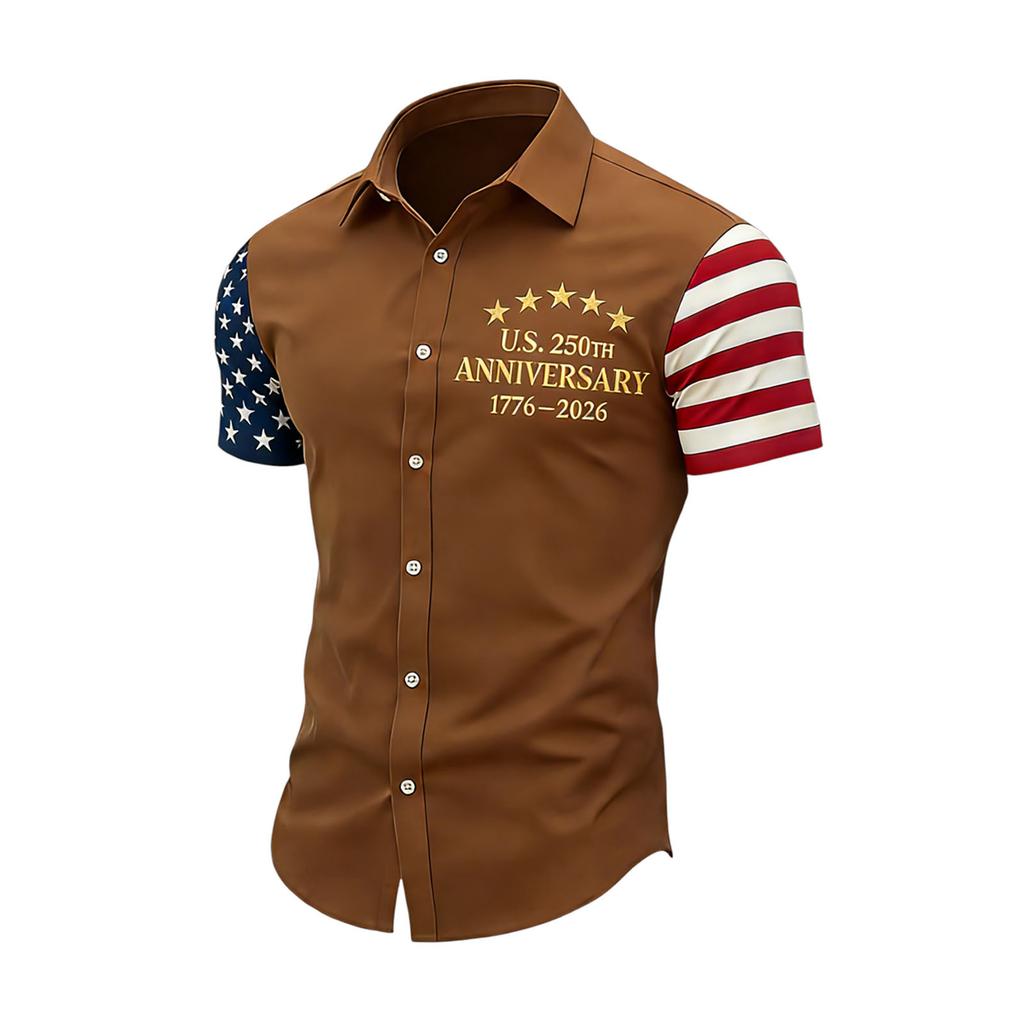 Men's Spring/Summer Casual Outdoor Collared Short-Sleeve Shirt