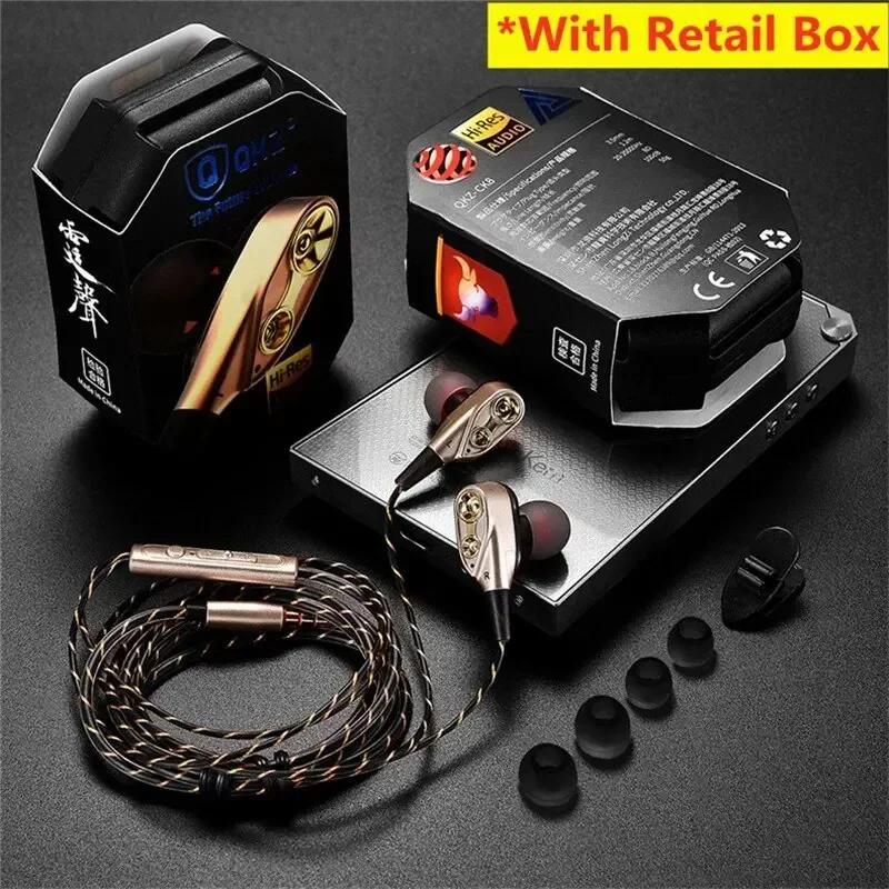 Original QKZ CK8 4D Kupfertreiber HiFi Kabelgebundener Kopfhörer Sport Kopfhörer Bass Stereo Headset Musik Ohrhörer 3,5MM In-Ear mit Mikrofon