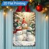 D FLAT Pc Metal Sign Vintage Santa Claus Metal Wall Art Christmas Decor