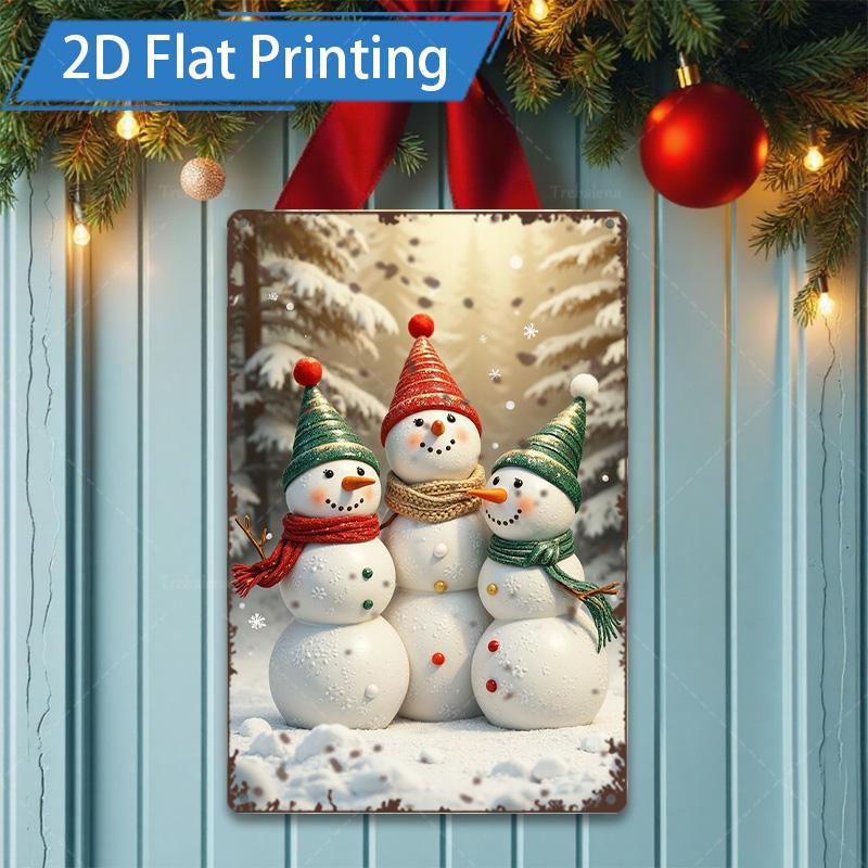 D FLAT Pc Metal Sign Vintage Santa Claus Metal Wall Art Christmas Decor