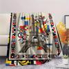 Paris Eiffel Tower Print Flannel Blanket, High quality Comfortable for All Seasons, Home Decor, Warmth and Comfort, Perfect for Christmas Gifts93