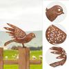 Set of 4 Rustic Metal Garden Ornaments Bird Shape for Outdoor Patio Decor