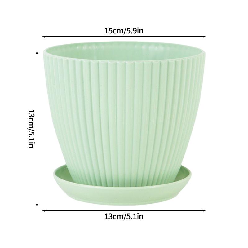 Plastic Flowerpot Indoor Outdoor Planter Flower Pots for Plants with Tray Home Decoration Potted Plant Holder Gardening Supplies