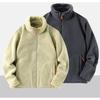 Reversible Fashion Fleece Jacket for Spring Autumn Unisex Couple Coral Fleece Polar Fleece Sherpa Wool Warm Blouse
