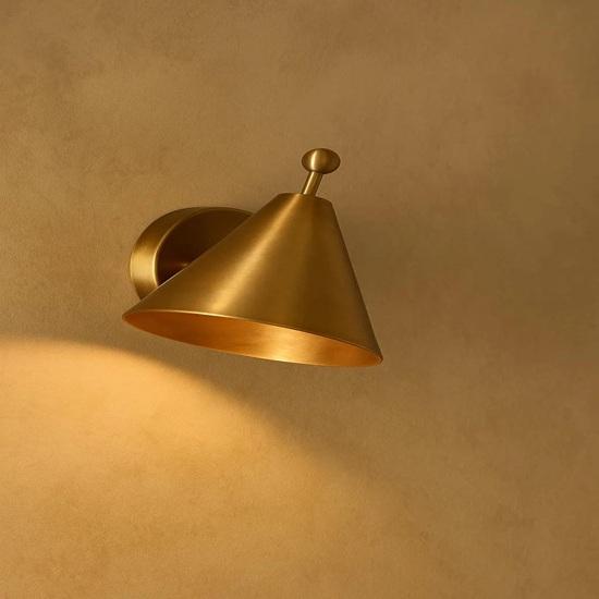 Minimalist Brass Wall Sconce Italian Mid-Century Modern Pivot Lighting Fixture Home Decor