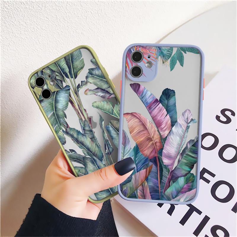 Palm tree Leaves Plant Flower Phone Case for iphone 17 16 15 11 12 13 14 Pro Max 14 Plus 7 8 Plus X XR XS Shockproof Cover Funda