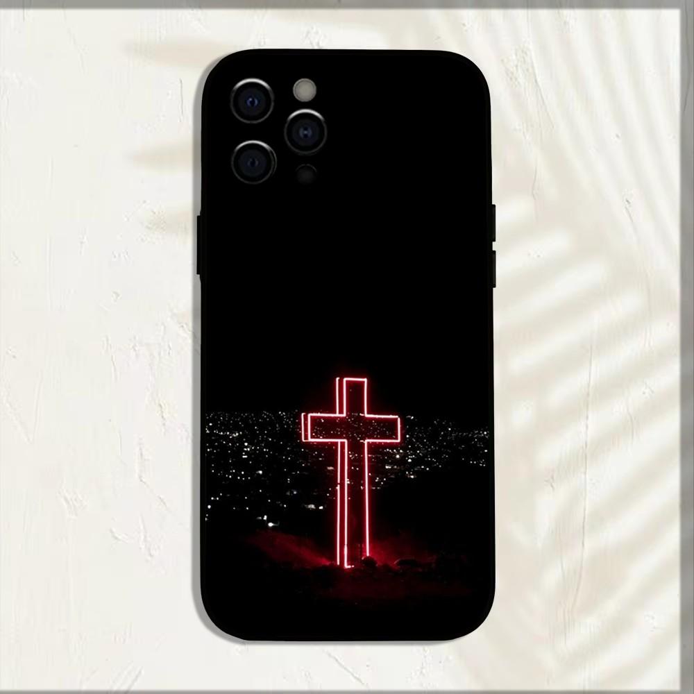 Bible Jesus Christian Cross Phone Case For iPhone 15,14,13,12,11,Pro,X,XS,Max,XR,Plus,Mini Soft Black Cover