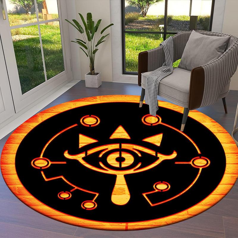 1pc Eye Symbol Round Carpet, Made of Polyester,Perfect for Decorating Office Chairs, Living Rooms Fplt097