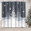Three Christmas Dwarf Elves in Snow Shower Curtain, Waterproof Fabric Bathroom Shower Curtain Set with 12 Hooks 72"X72"