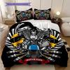 Motorcycle Club Emblem Bedding (1 * Duvet Cover + 2 * Pillowcase, Without Core) 2D Flat Duvet Cover and Pillowcase Bedding Set Soft and Comfortable