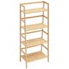 Bamboo Bookshelf 4 Tiers Bamboo Ladder Bookshelf Trapezoid Storage Rack