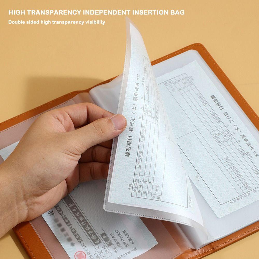 Transparente Innenseite Einzahlungs-Sammlungsbuch PU-Leder Rechnungsaufbewahrung Bankeinzahlungsmappe