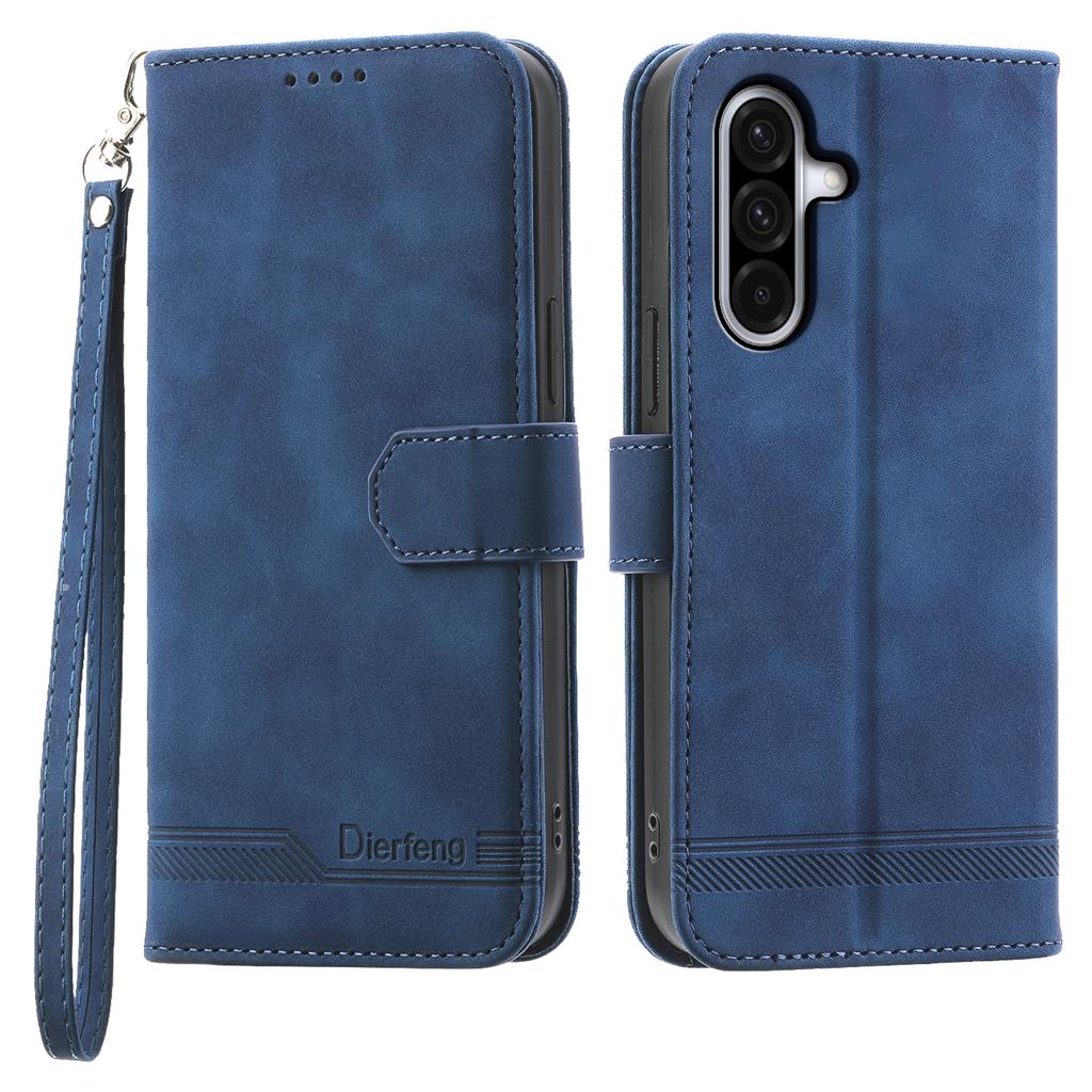 For Samsung Galaxy A56 5G Leather Case Lines Imprint Wallet Phone Cover