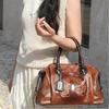 Vintage Style Women's Crossbody Bag Retro Embossed PU Leather Large Capacity Shoulder Messenger Bag with Gradient Color
