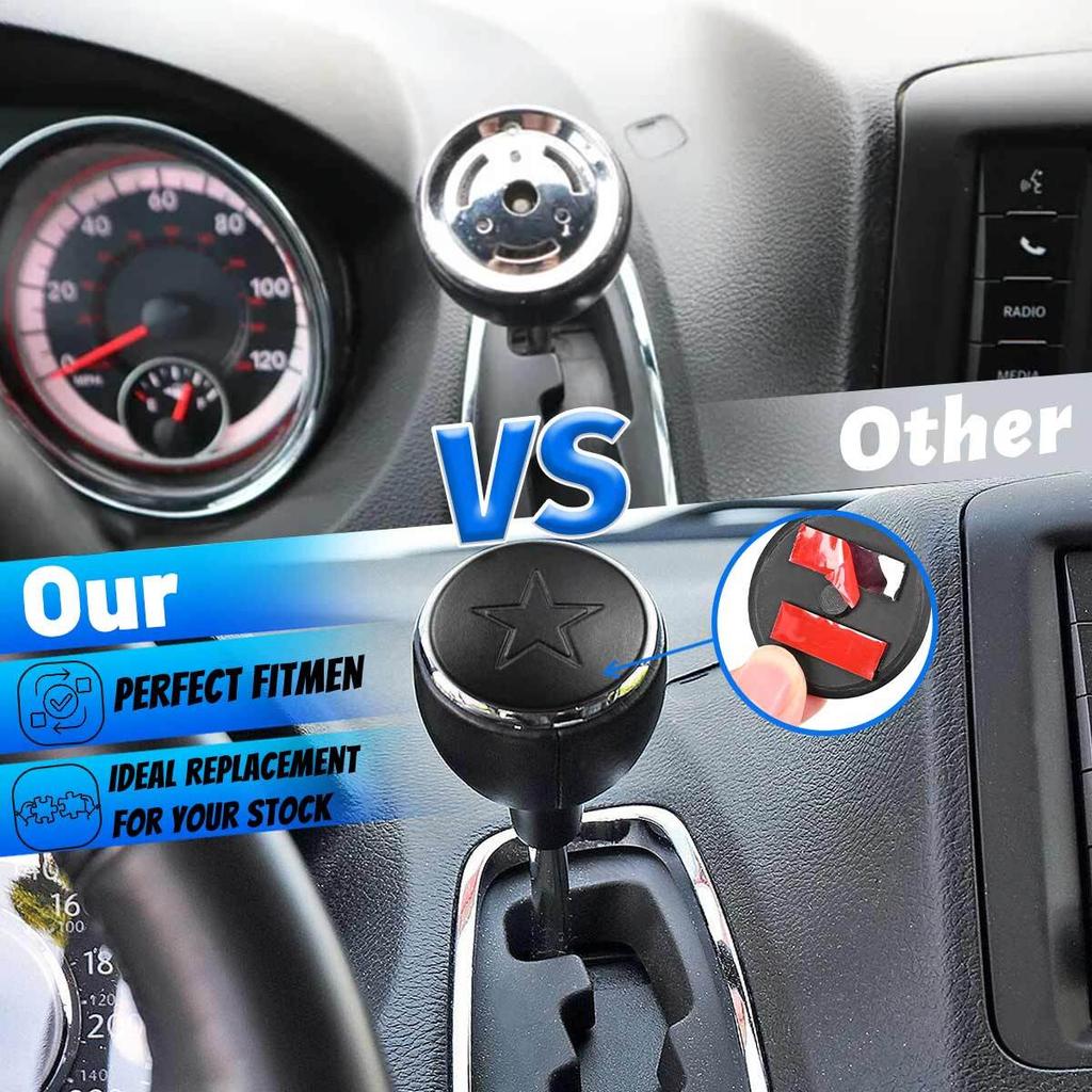Black Gear Shifter Shift Lever Knob Cover Cap For Dodge Grand Caravan 2011-20 DP