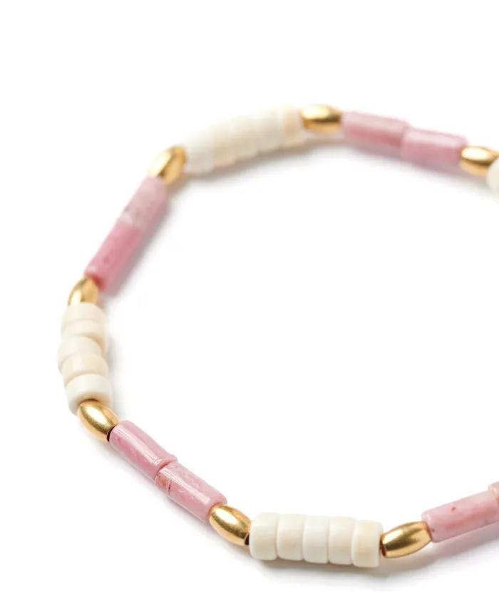 Coral Gold Mix Bracelet (PLT-BR-036_PK)