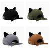 Adjustable Cat Ears Brimless Hat Cute Woman's Landlord Hat Simple Bucket Cap  Casual Wear