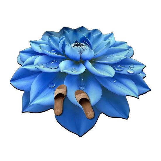 Diatomaceous Earth Floor Mat 3D Realistic Floral Design Bath Mat Non-Slip Absorbent Mat Quick-Drying Easy to Clean Shower Rug