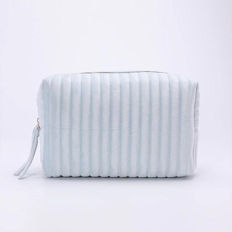 Large Capacity Velvet Cosmetic Bag Toiletry Bag Convenient Travel Toiletry Bag