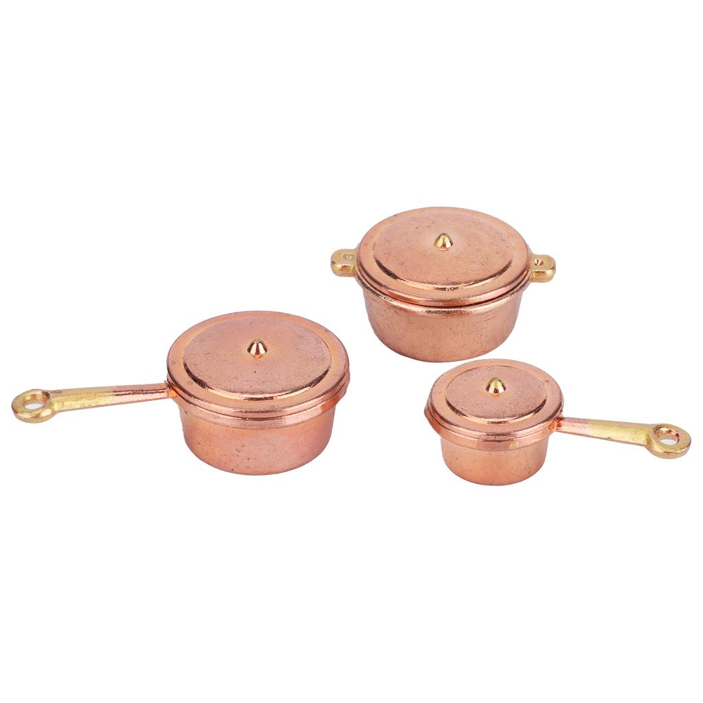 1:12   Cookware Set Miniature Simulation Pan Boiler Doll House Kitchen Accessory