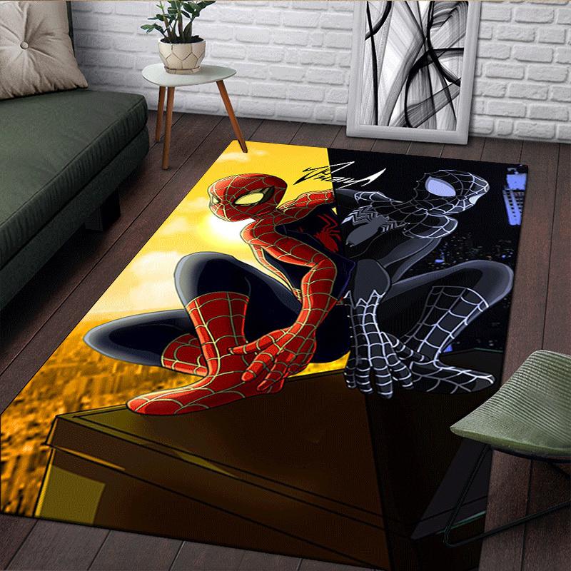 1pc Spider-Man Pattern Area Rug Soft Flannel Floor Mat for Living Room,Office,Bedroom and Carpet,Sofa Coffee Table Floor Mat