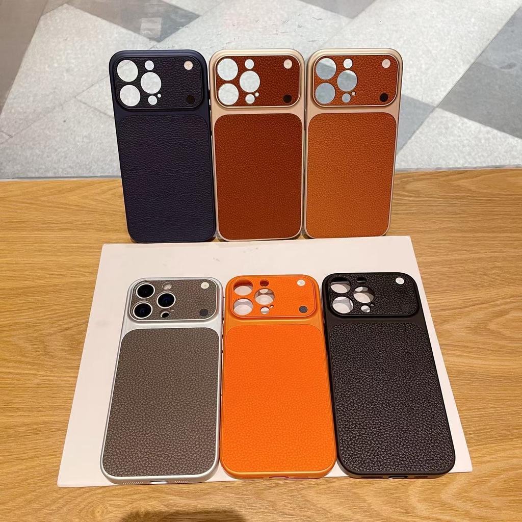 Premium sense is suitable for second change iPhone17Air mobile phone case, lychee pattern leather, Apple 16 protective case, simple i15.