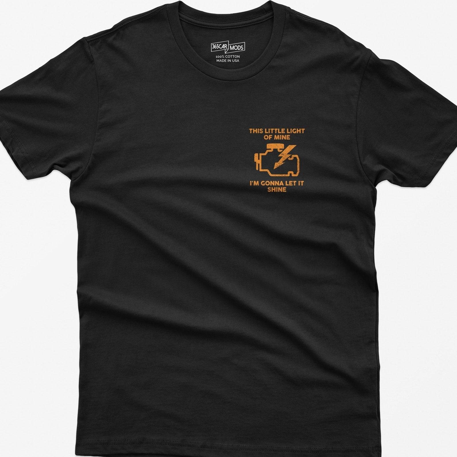 Check Engine Light Shirt, Funny Car Guy Mechanic Gift, Petrolhead T-Shirt S