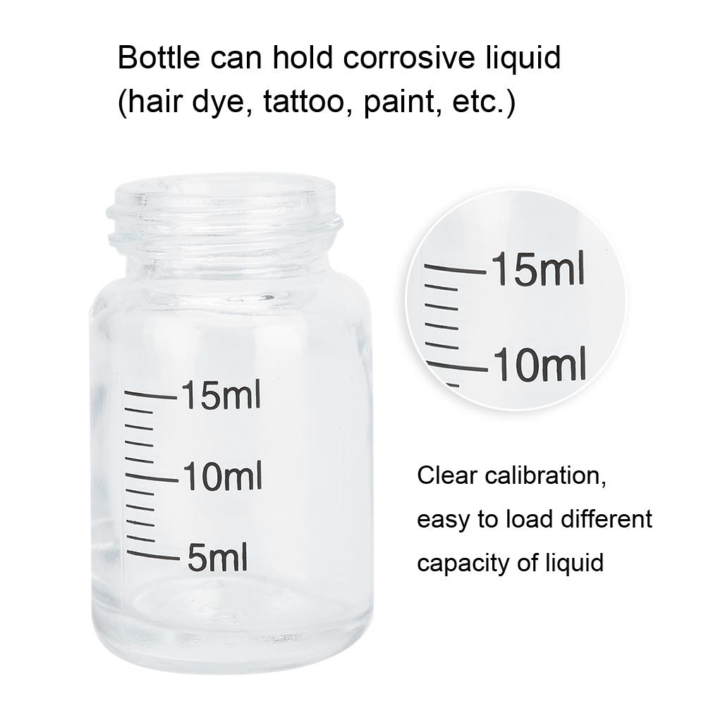 20ml Transparent Clear Empty Airbrush Sprayer Bottle Jar with Standard Suction Lid Pump Top Air Brush Accessory