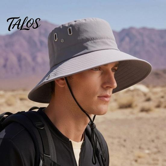 Sun Hat for Hiking Extra Wide Brim Men Women, Quick Dry Bucket Cap with Adjustable Outdoor Headwear Breathable Vents, Wind Cord Snap Flip Fishing