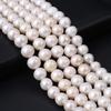 1String, White Round Pearl 10-11mm, Fashion Women Natural Freshwater Pearl Beads for Jewelry Making DIY Crafts, Luxury Bulk Gifts 36cm