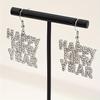A Pair Of Simple Classic Letters Happy New Year Trendy Fashion And Versatile Women's Earrings