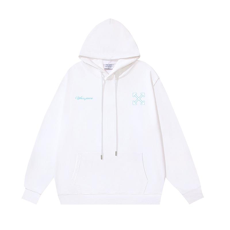 1219 Off-White 2025 Autumn and Winter New OW Whirlwind Letter Pattern Pullover Print Men's and Women's Hooded Sweatshirt