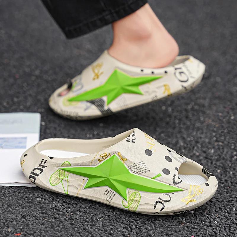 New Men Sandals Shoes EVA Lightweight Sandles Unisex Shoes for Summer Beach Beach Flip Flop Breathable Soft Bottom 36-45