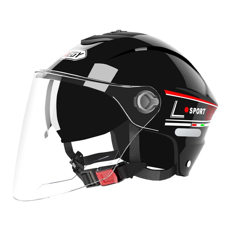 Dual Lens Electric Motorcycle Helmet, Four Seasons Universal, Class A Certified for Men and Women.