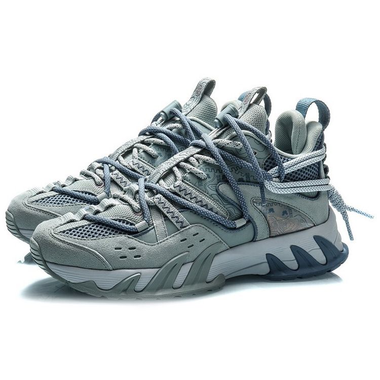 Li-Ning Non-Slip Breathable Low-Top Casual Shoes Men Sneakers Gray-Mist-Green ARDQ007-2