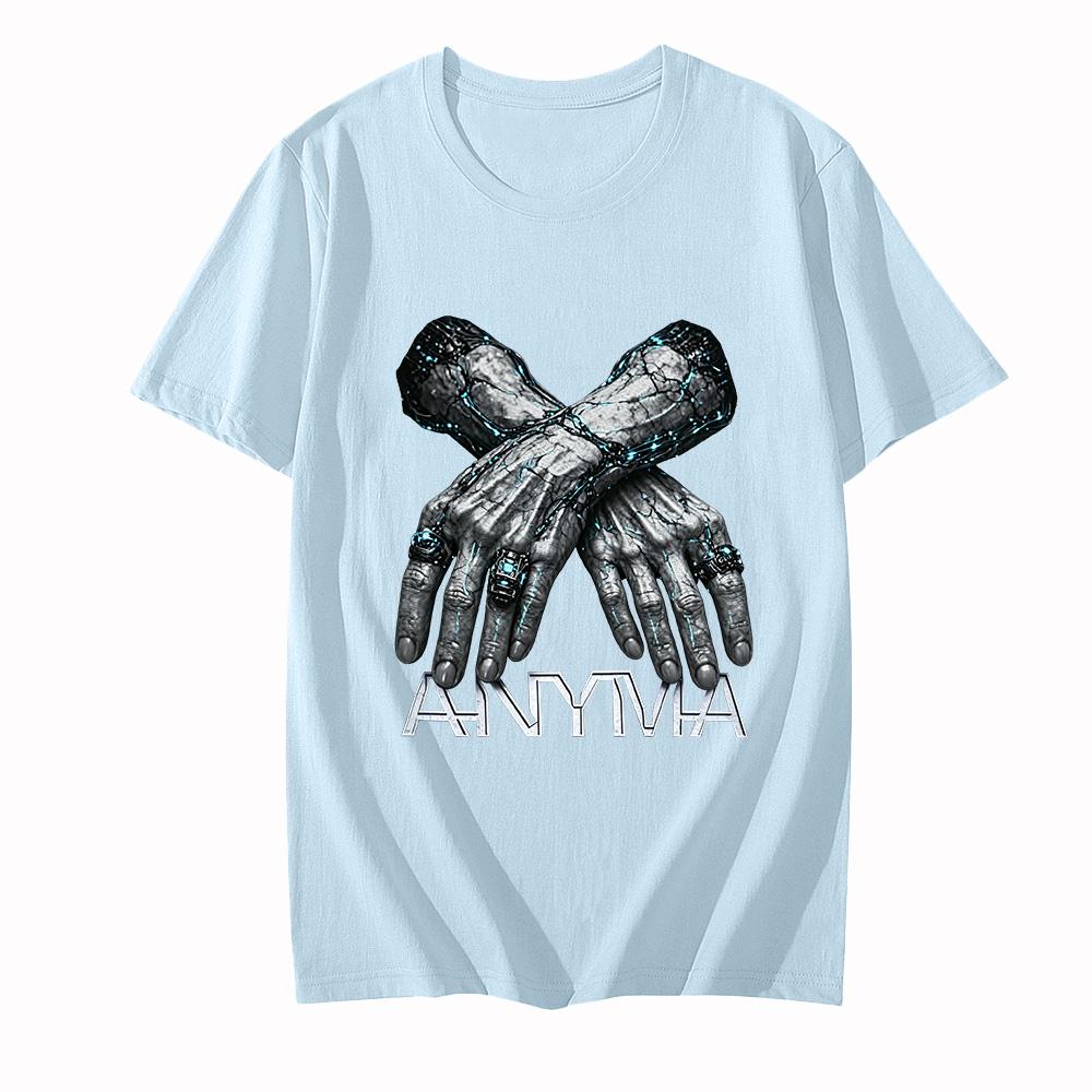 

Anyma Cyberpunk Future T-Shirt Fashion Graphic Printing Short Sleeve Clothing Casual Round Neck Tops Comfortable Cotton Tees XXL світло-синій колір