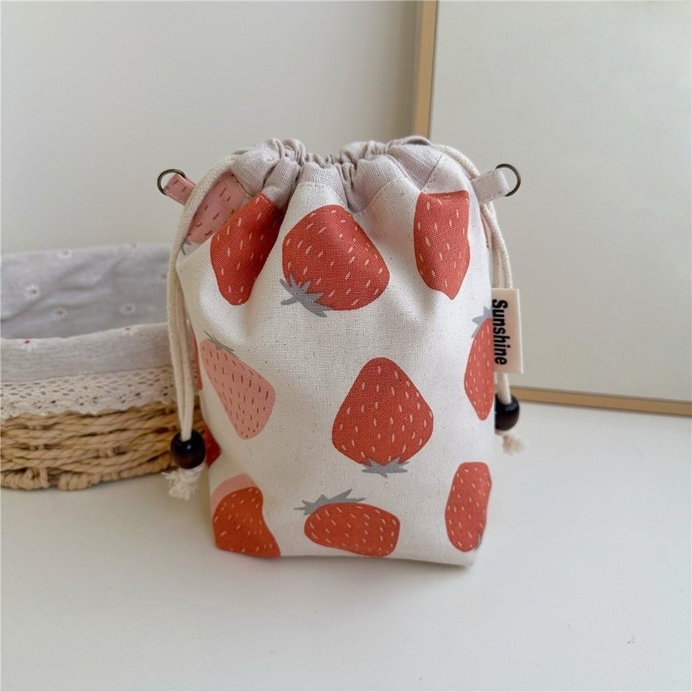 Lightweight Cotton and Linen Fabric Drawstring Bag Storage Pouch  Data Cable Storage