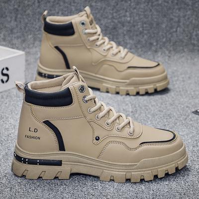 New High-top Men's Martin Boots Trendy Men's Shoes Work Boots British Style Thick Sole Shoes Men
