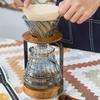 SOTECH Pour Over Dripper Stand with Coffee Filter, Wooden Filter Holder, Glass Server, and Paper Coffee Filters (Ripper Set)